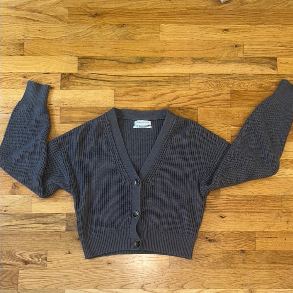 Urban Outfitters Charcoal Button-Up Cardigan Sweater